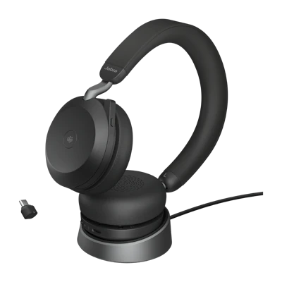 Jabra Evolve2 75 - USB-C MS Teams 充電スタンド付き - ブラック で